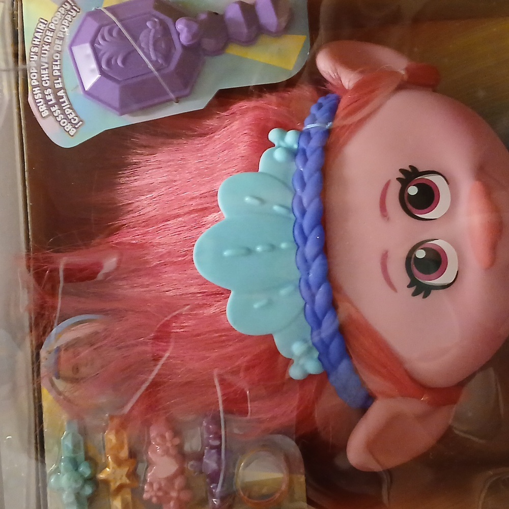 Trolls styling head with brush and bows - Picture 3 of 7